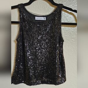 Zara Black Sequin Tank Top
